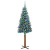 vidaXL Slim Christmas Tree Green 180 cm PVC and Solid Pine wood