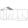 vidaXL Outdoor Dog Kennel with Roof Silver 4x4x2.5 m Galvanised Steel