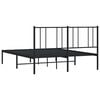 vidaXL Metal Bed Frame without Mattress with Headboard Black 160x200cm