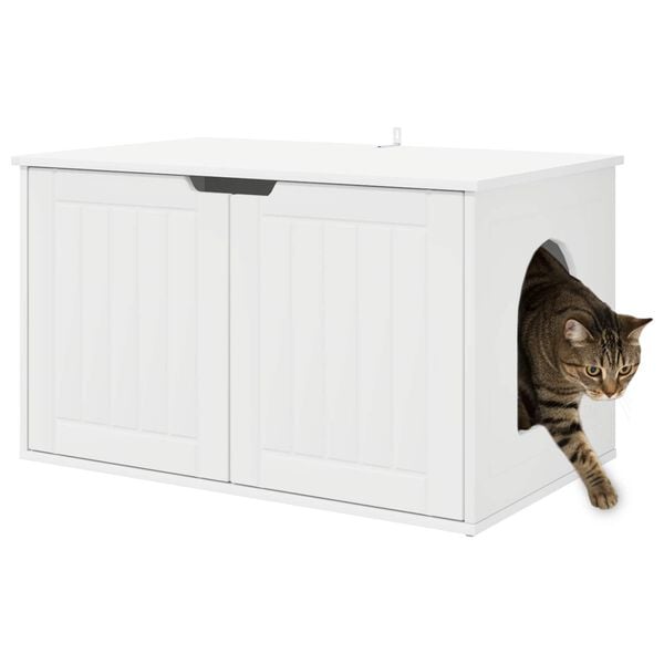 vidaXL Cat House White 85 x 55 x 50 cm Engineered Wood