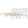 vidaXL Bed Frame with Headboard White 150 x 200 cm Solid Pine wood