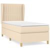 vidaXL Box Spring Bed with Mattress Cream 80x200 cm Fabric