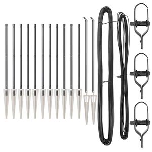 vidaXL Ground Spike Fence Post 13 pcs Grey Powder-Coated Steel