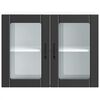 vidaXL Kitchen Wall Cabinet with Glass Door Lucca Black Engineered Wood
