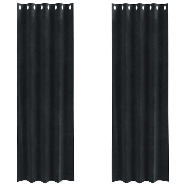 vidaXL Blackout Curtains 2 pcs Black 140 x 225 cm Velvet