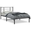 vidaXL Metal Bed Frame without Mattress with Headboard Black 100x200cm