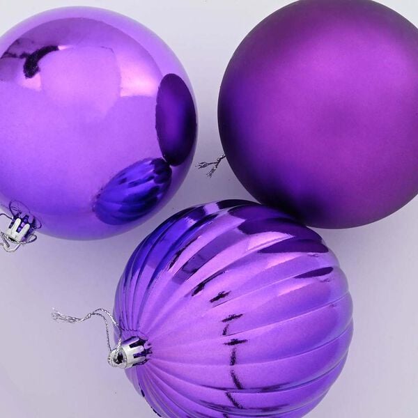 vidaXL Christmas Bauble Set XXL 4 pcs Lilac Plastic