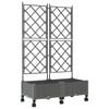 vidaXL Garden Planter with Trellis&Wheels 2 pcs Light Grey PP