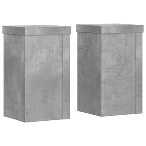 vidaXL Plant Stand 2 pcs Concrete Grey 10 x 10 x 18 cm Engineered Wood
