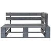 vidaXL Garden Pallet Corner Bench Wood Grey
