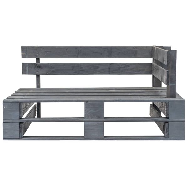 vidaXL Garden Pallet Corner Bench Wood Grey