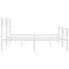 vidaXL Metal Bed Frame without Mattress with Footboard White 180x200cm