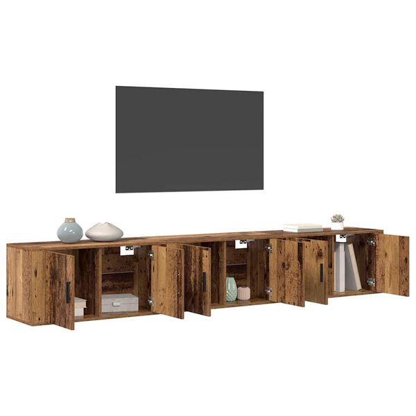 vidaXL Wall-mounted TV Cabinet Set 3 pcs Old Wood 80 x 34.5 x 40 cm