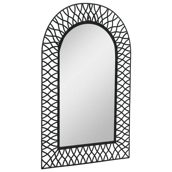 vidaXL Garden Wall Mirror Arched 50x80 cm Black
