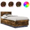 vidaXL Bed Frame with Headboard Smoked Oak 90 x 200 cm Engineered Wood