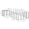 vidaXL Dog Kennel Black 10.89 m² Steel