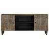 vidaXL TV Cabinet Light Grey 105x33.5x46 cm Solid Wood Mango