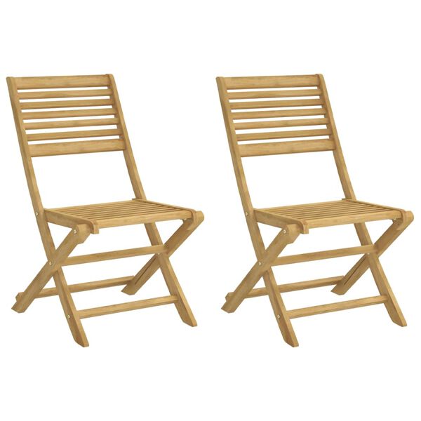 vidaXL Folding Garden Chairs 2 pcs 48.5x61.5x87 cm Solid Wood Acacia