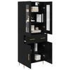 vidaXL Highboard with Drawer 2 pcs Black Oak Engineered Wood