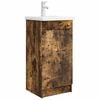 vidaXL Bathroom Vanity with Sink Smoked Oak 42 x 40 x 84.5 cm