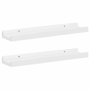 vidaXL Wall Shelf | Set of 2 | High gloss white | MDF | 40x9x3 cm | Wall Shelf