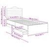 vidaXL Bed Frame with Drawer Grey Sonoma 75 x 190 cm Engineer Wood