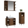 vidaXL 3 Piece Bathroom Cabinet Set Brown Oak Engineered Wood