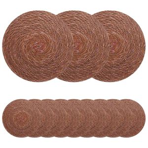 vidaXL Seagrass Placemets 12 pcs Brown 100% Seagrass