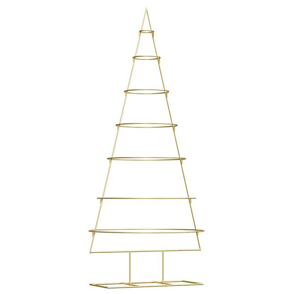 vidaXL Metal Christmas Tree with Stand Gold 180 cm Powder-coated steel
