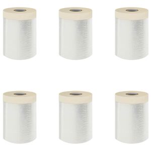 vidaXL Dust Sheet with Adhesive Tape 6 pcs Transparent 30 x 3300 cm