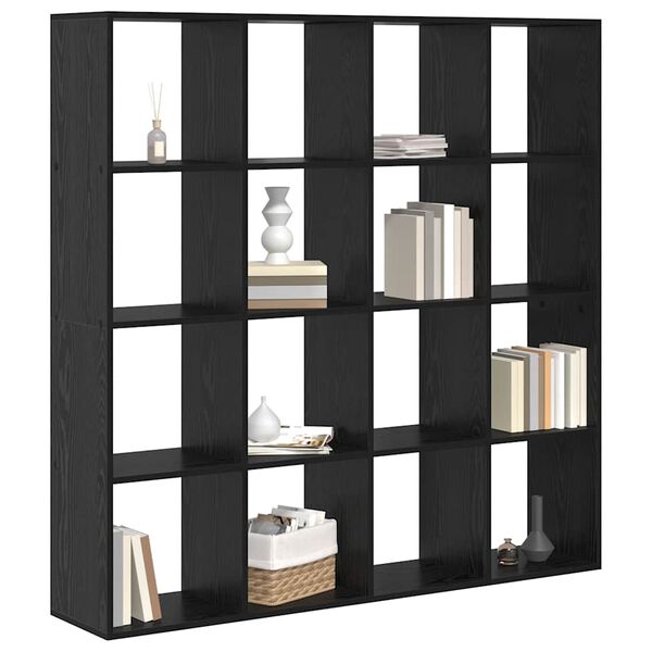 vidaXL Book Cabinet Black Oak 137.5 x 29 x 137.5 cm Engineered Wood