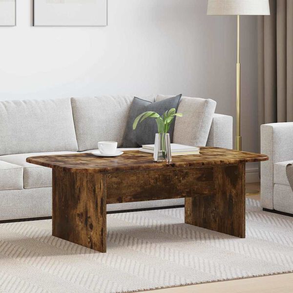 vidaXL Coffee Table Smoked Oak 93 x 53 x 33 cm Engineered Wood