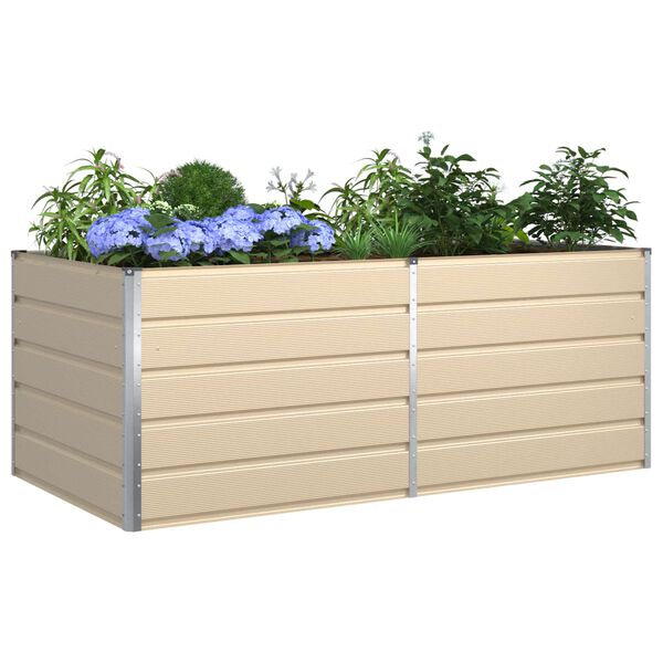vidaXL Planter Ivory 195 x 100 x 75 cm Galvanised Steel