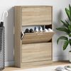 vidaXL Shoe Cabinet Sonoma Oak 63x24x103 cm Engineered Wood