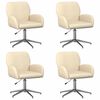 vidaXL Swivel Desk Chairs 4 pcs 54 x 58 x 90 cm Cream Fabric