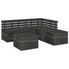 vidaXL 6 Piece Garden Pallet Lounge Set Solid Pinewood Dark Grey