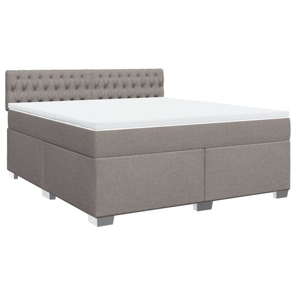 vidaXL Box Spring Bed with Mattress Taupe 180x200 cm Fabric