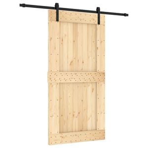 vidaXL Sliding Door with Hardware Set 100x210 cm Solid Wood Pine