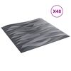 vidaXL Wall Panels 48 pcs Grey 50x50 cm XPS 12 m&sup2; Stone