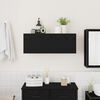 vidaXL Bathroom Wall Cabinet Black 80x25x30 cm Engineered Wood