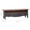 vidaXL TV Cabinet 120x30x40 cm Black Solid Mahogany Wood