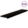 vidaXL Stair Treads 12 pcs Brown Black 120x30x2 cm Solid Wood Oak