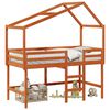 vidaXL Loft Bed Frame Wax Brown 90 x 190 cm Solid Pine Wood