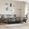 vidaXL Metal Bed Frame without Mattress with Footboard Black 200x200cm