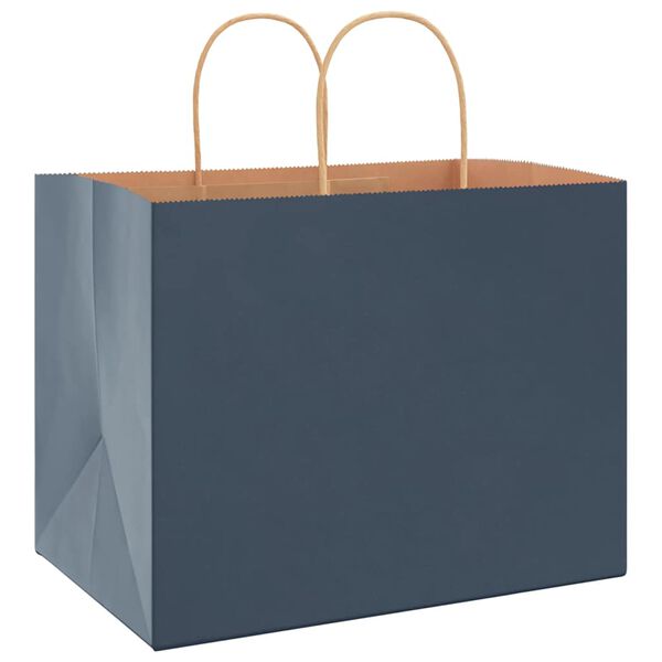 vidaXL Paper Bags 250 pcs with Handles Blue 32x22x24 cm