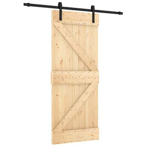 vidaXL Sliding Door 85 x 210 cm Solid Pine Wood (Untreated)