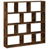 vidaXL Wall Cube Shelf 12 Compartments Smoked Oak Engineered Wood