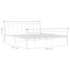 vidaXL Bed Frame without Mattress White Metal 160x200 cm