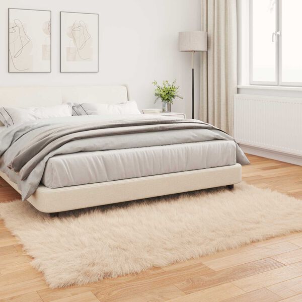 vidaXL Faux Sheepskin Rug Tafalla Beige 160 x 230 cm Polyester