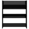 vidaXL Wall Shoe Cabinet High Gloss Black 80x18x90 cm Engineered Wood